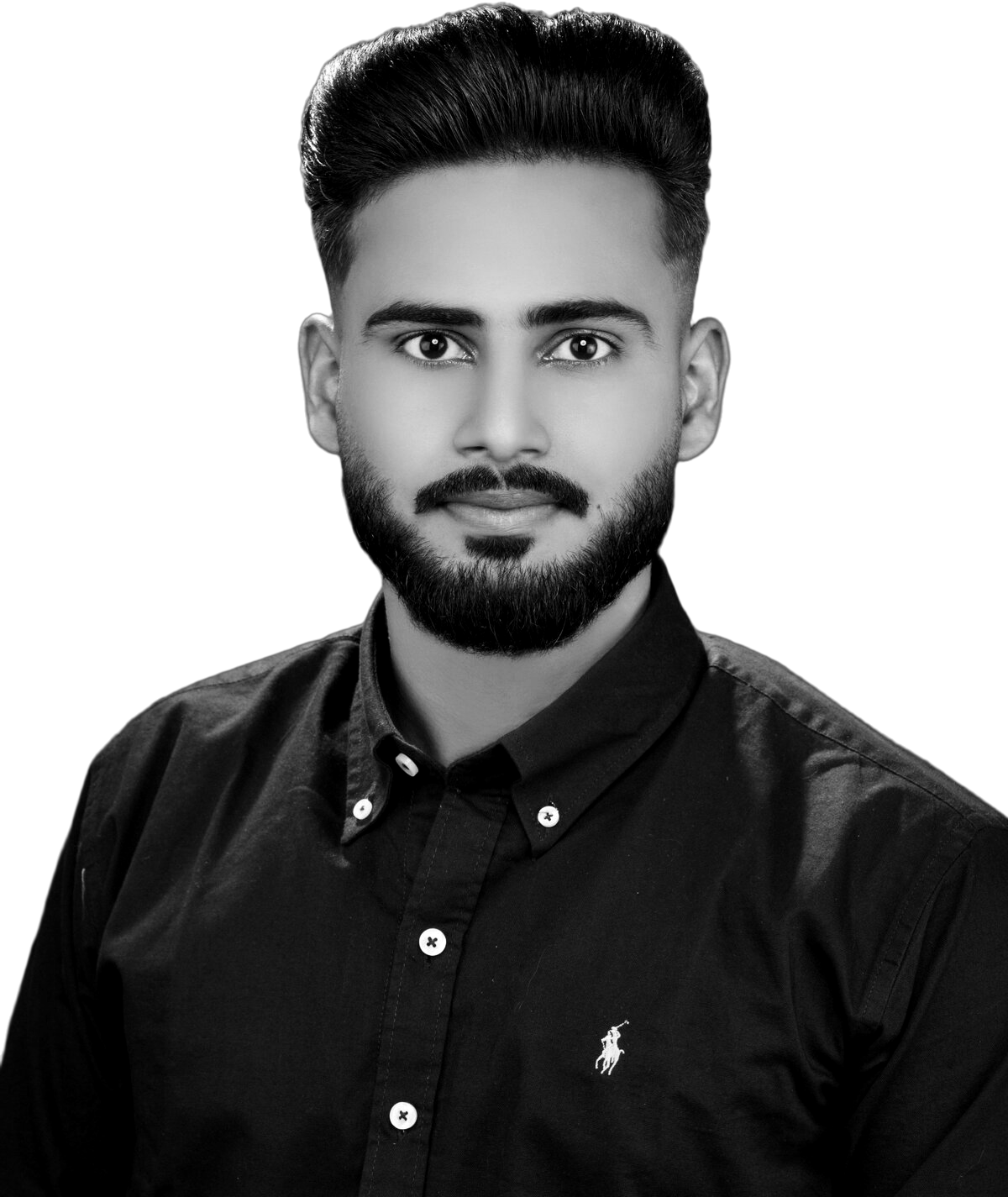 Savar Chadha, black and white portrait