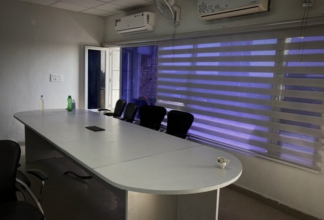 Meeting room with an oval table